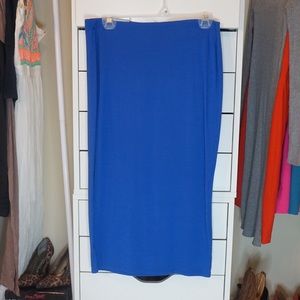 Blue pencil skirt