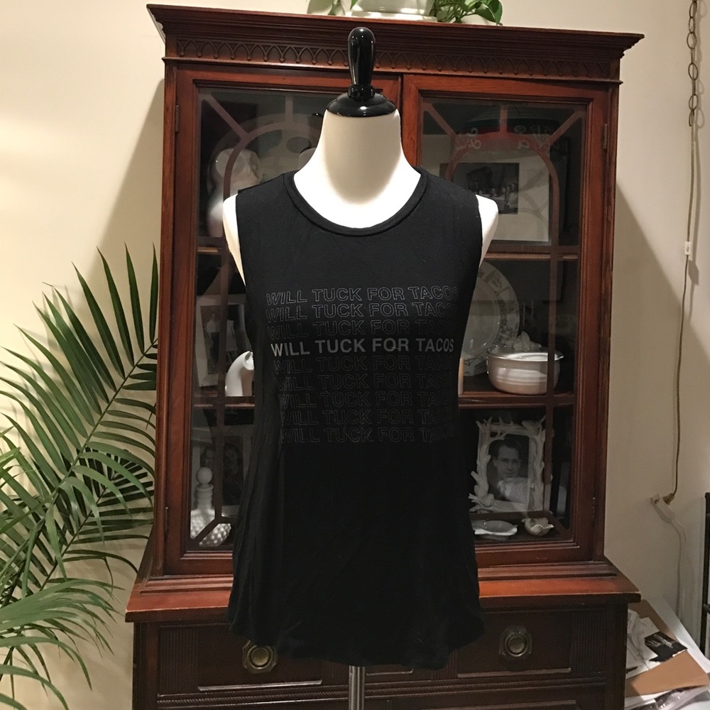 "Will tuck for tacos" barre tee