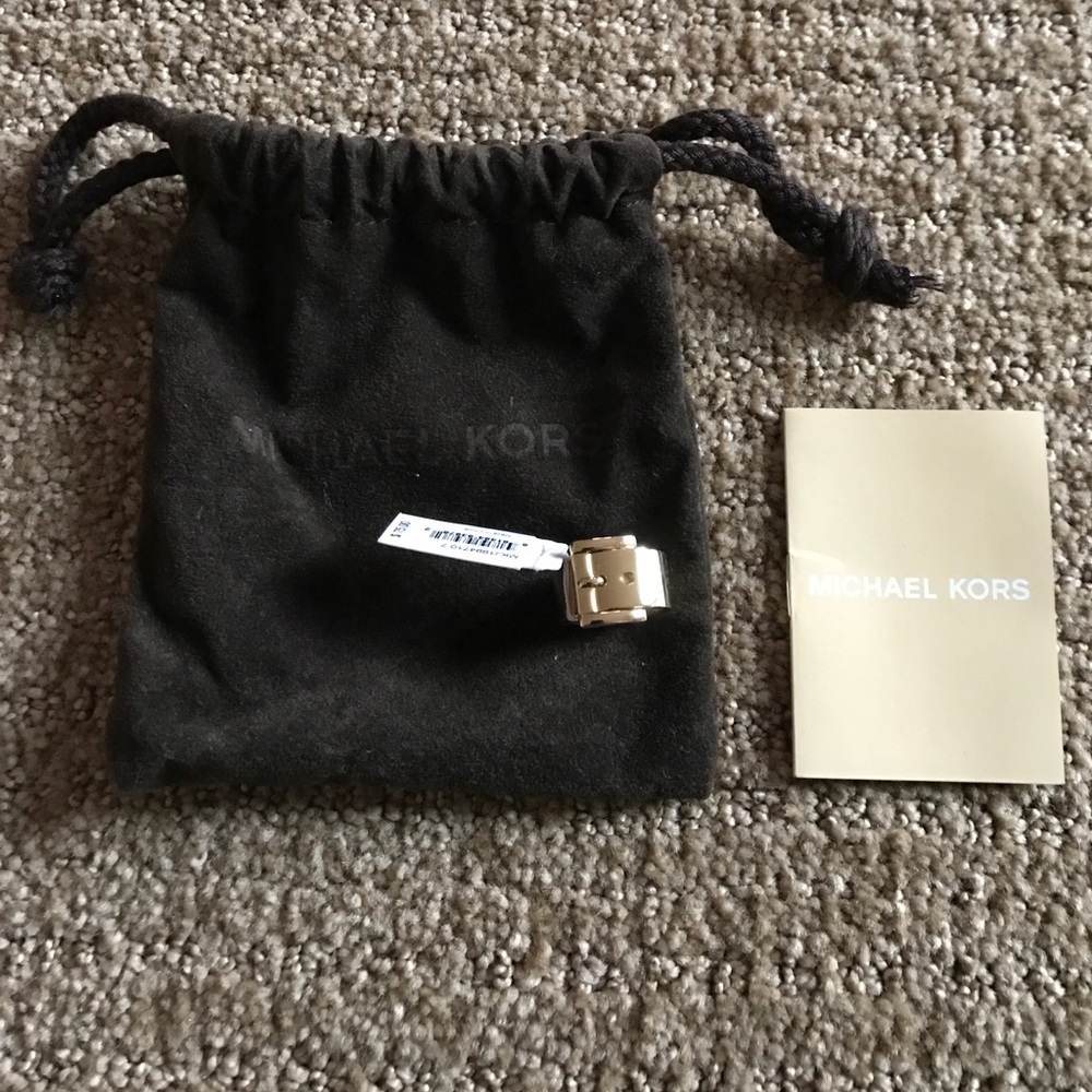MICHAEL KORS gold buckle ring size 7