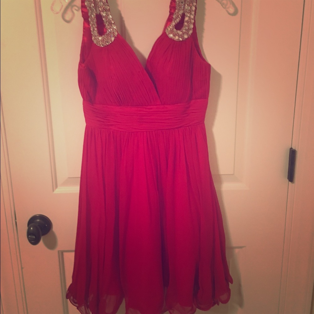 Red short prom/pageant dress