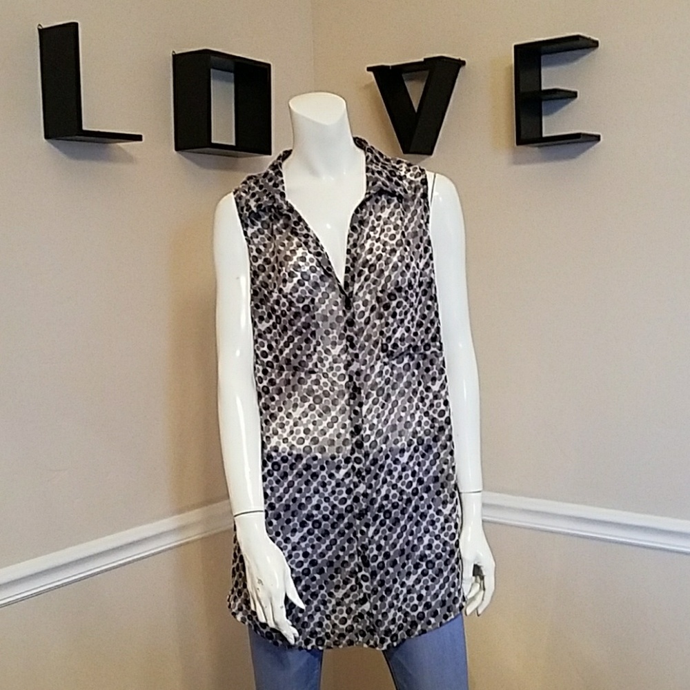 White and Black Print top