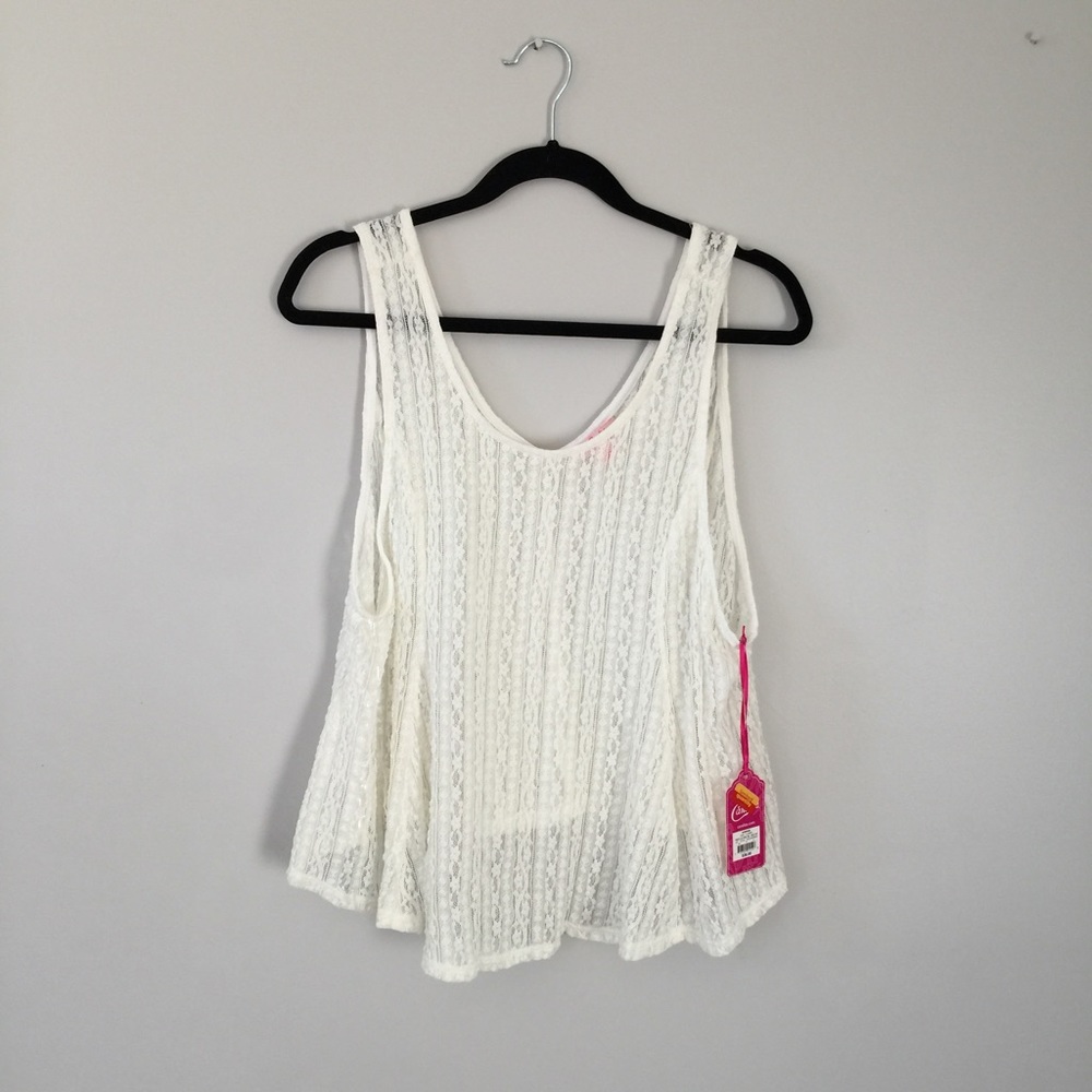 White lace tank top. NEVER BEEN WORN