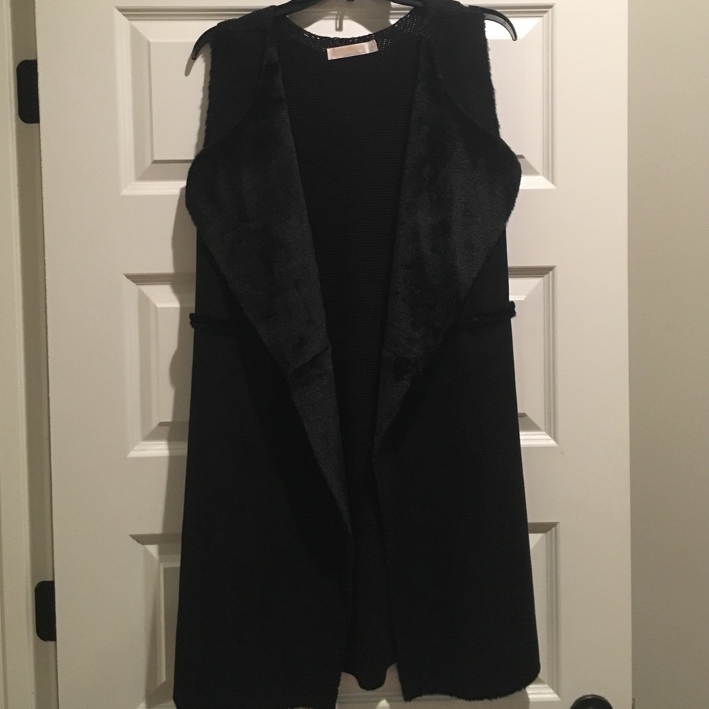 NWOT Fur lined sweater vest