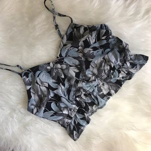 Foreign Exchange Flower Print Crop Top