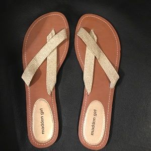 Gold Madden Girl sandals.