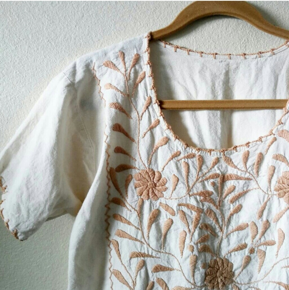 Embroidered Linen Top