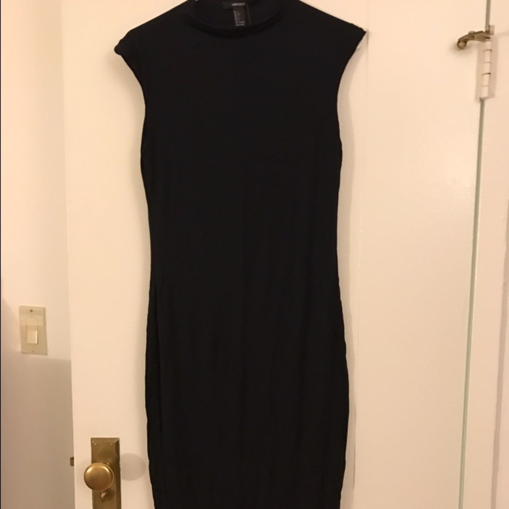 Stretchy Forever 21 midi black dress size large