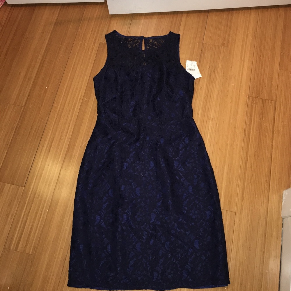 J. Crew navy blue lace dress