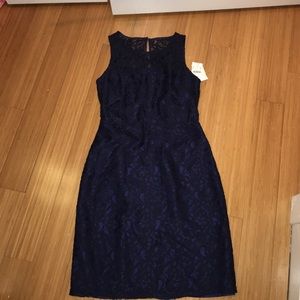 J. Crew navy blue lace dress