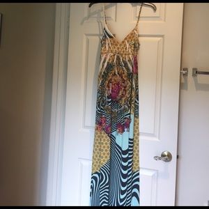 Floor length, floral design, stretch maxi