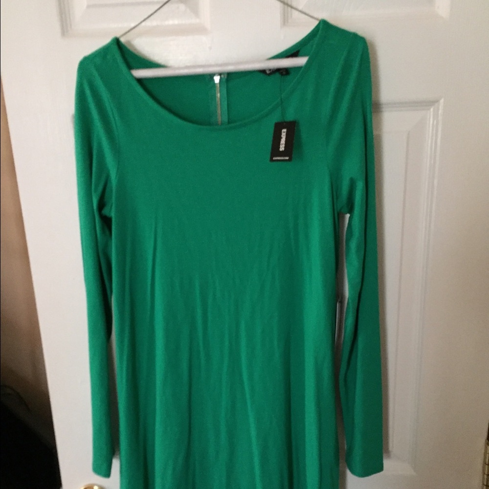 Express cotton jersey flare dress