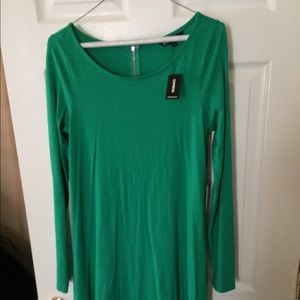 Express cotton jersey flare dress