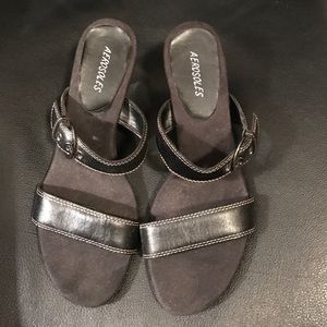 Black Aerosoles sandals.