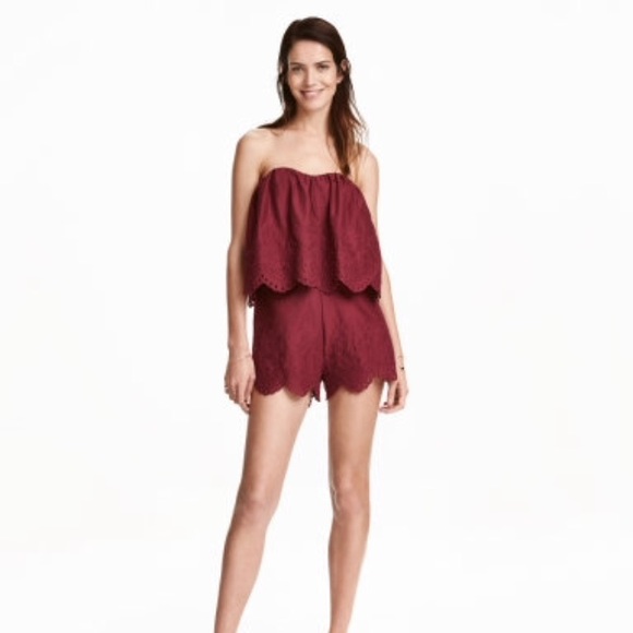 Dresses & Skirts - H&M burgundy romper. NEW WITH TAGS