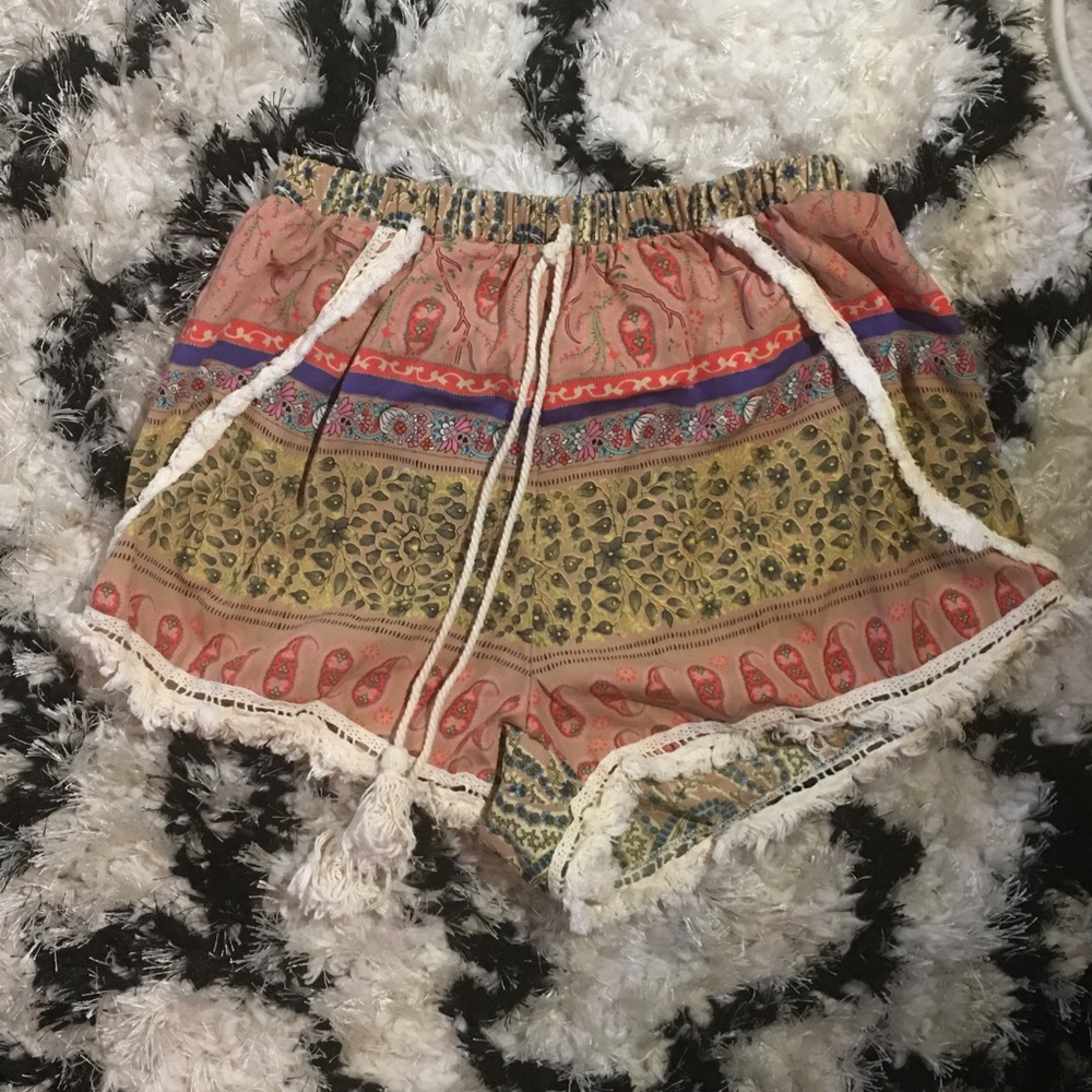 Multi colored patterned shorts