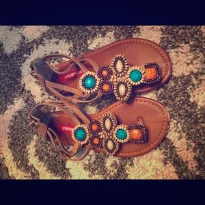 Unionbay jeweled boho gladiator sandals
