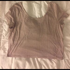 Maroon stripe crop top