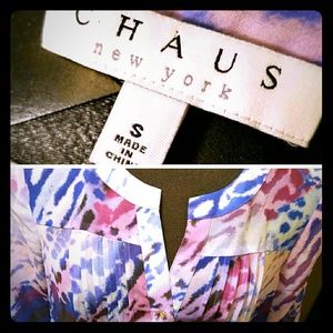 Chaus Multicolor Pintuck Blouse (NWT)
