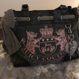 Juicy Couture grey and pink bag