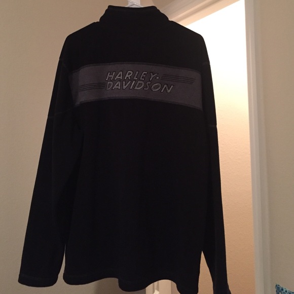 Men's Harley Davison Half-Zip Pullover, Large - Picture 2 of 3