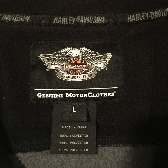 Men's Harley Davison Half-Zip Pullover, Large - Picture 3 of 3