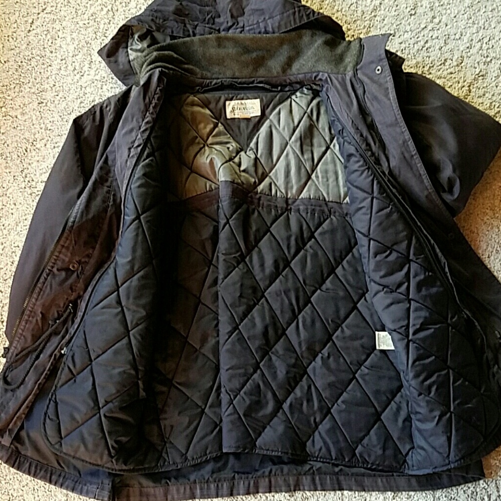 St John's Bay Navy Coat Removable Quilted Lining