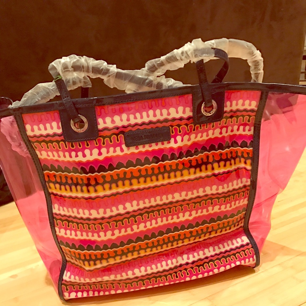 Vera Bradley clear plastic tote or beach bag
