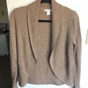 H&M tan shawl collar cardigan sweater size small