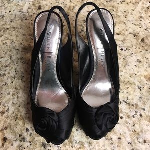White House Black Market silk rose heels