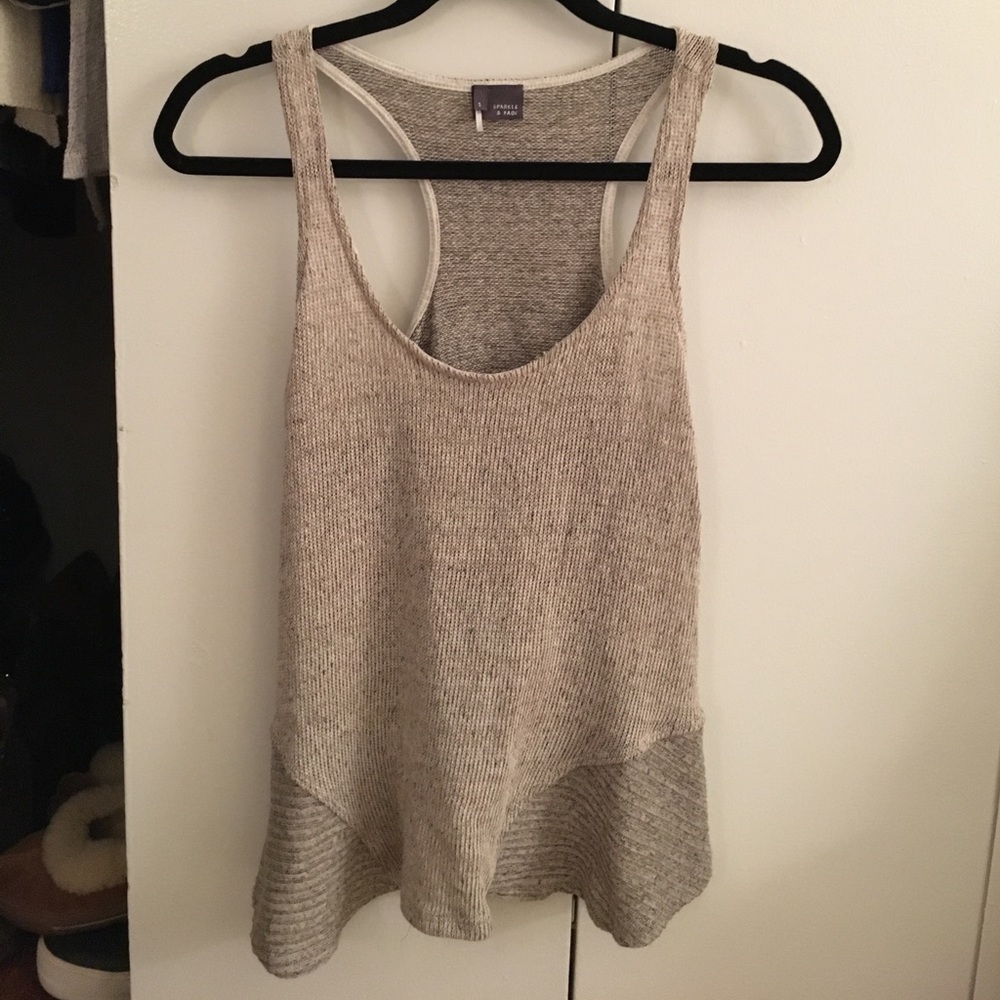Beige knit material tank
