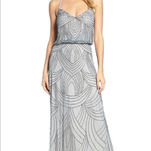 Adrianna Papell Beaded Chiffon Blouson Gown