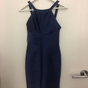 BCBGMaxaria Strappy Satin blue dress