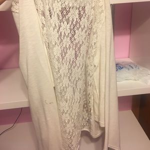 White with back crotchet cardigan