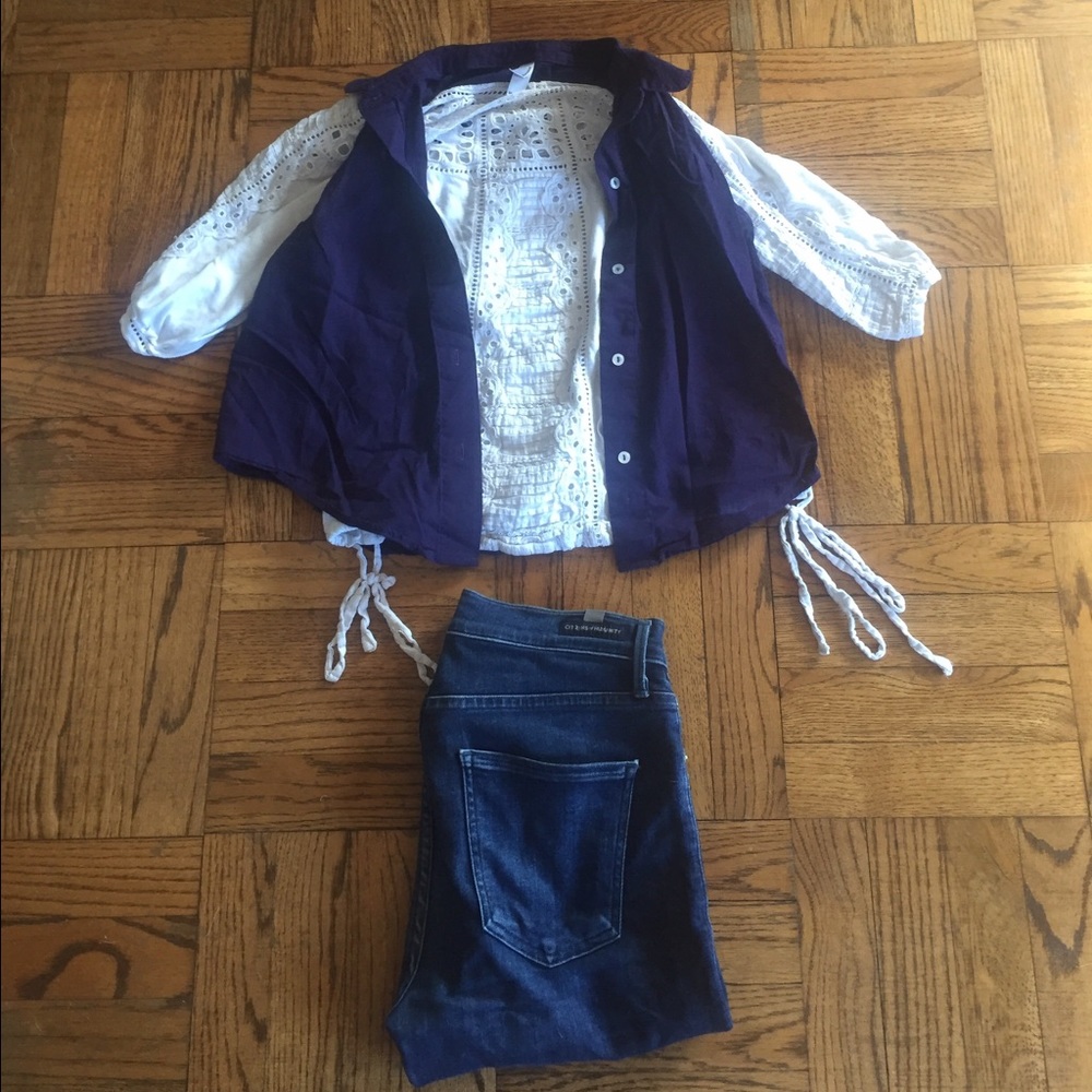 Plum American Apparel Button Down Tank