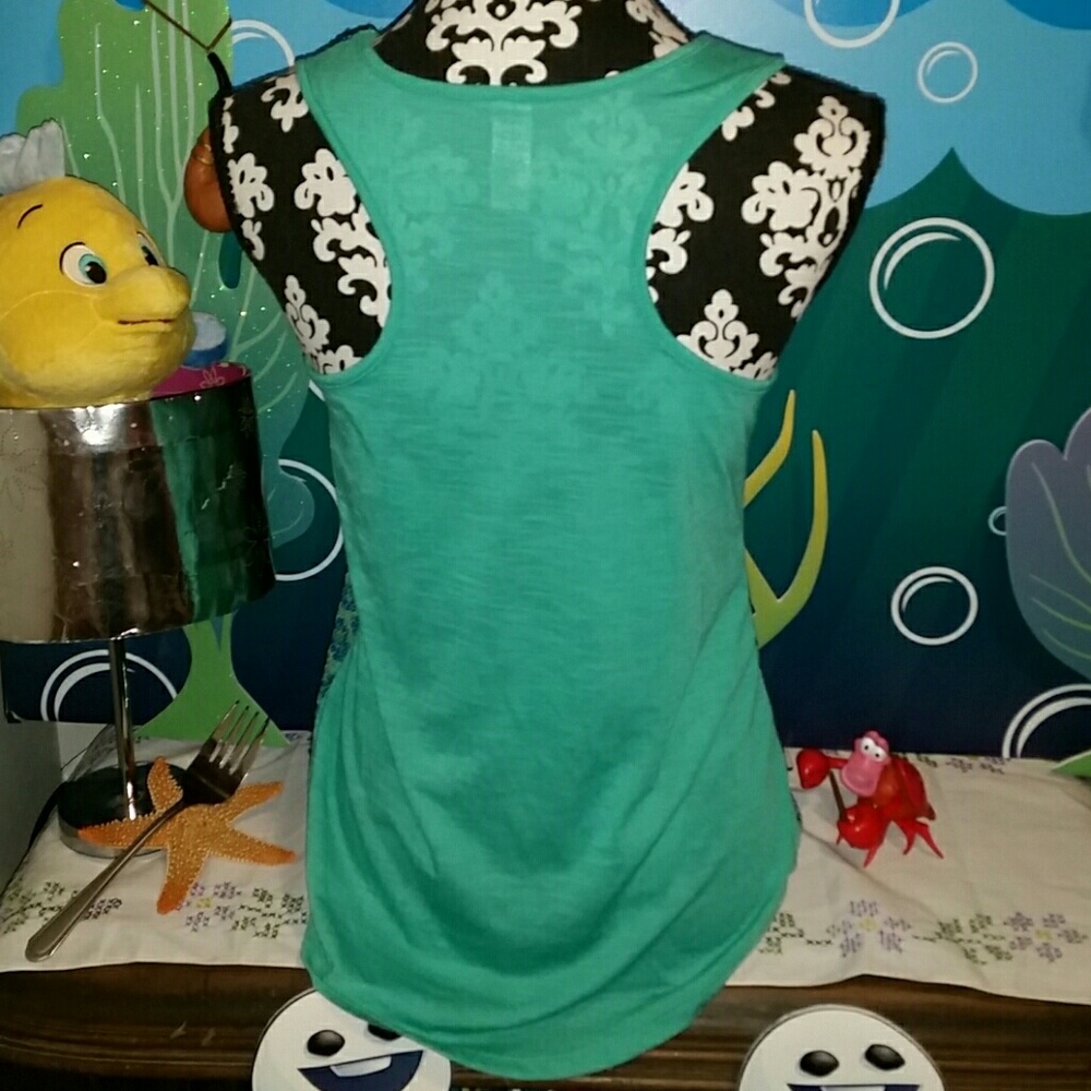 Sequin green racer back tank top - Picture 3 of 4