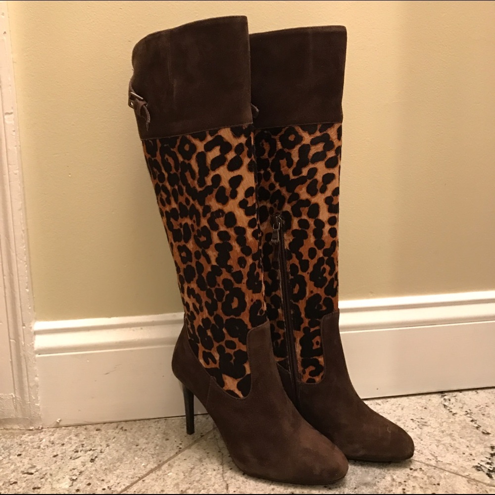 Gorgeous Leopard Hair calf Ralph Lauren booties.