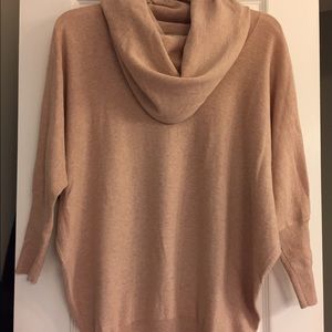 Cowl-neck batwing sleeve sweater