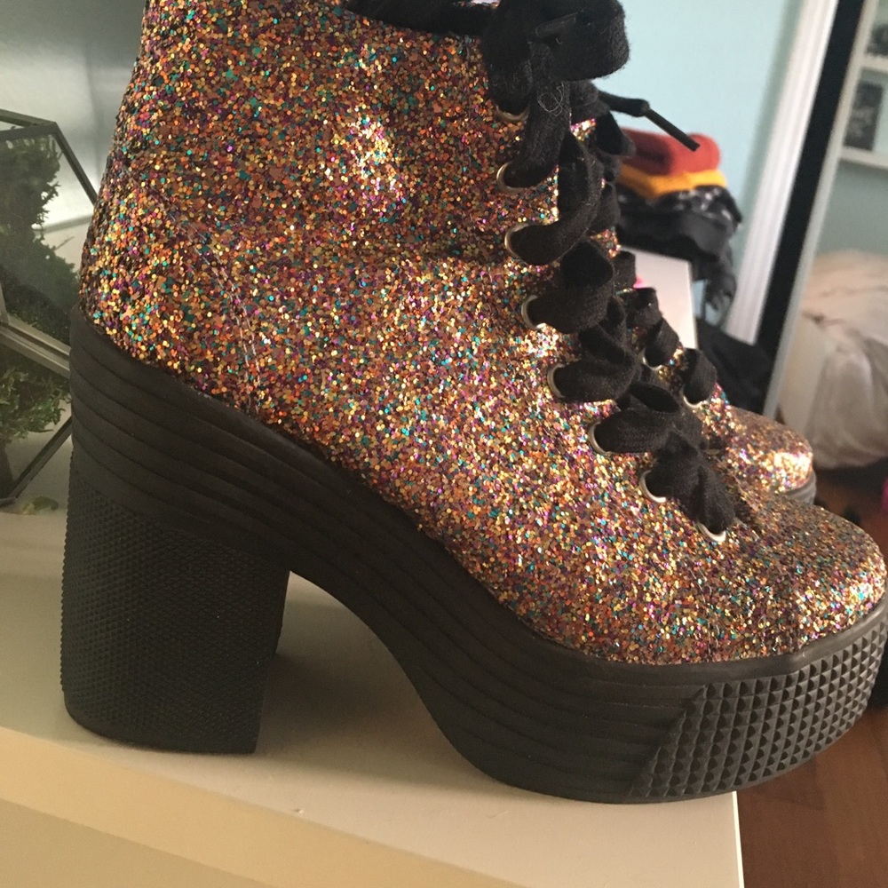 Jeffrey campbell glitter platforms