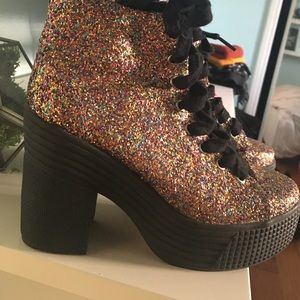 Jeffrey campbell glitter platforms