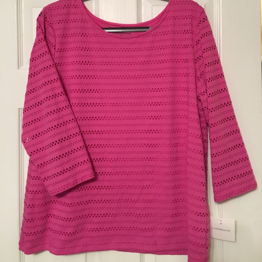 Croft&Barrow women's XL pink top with 3/4 sleeves