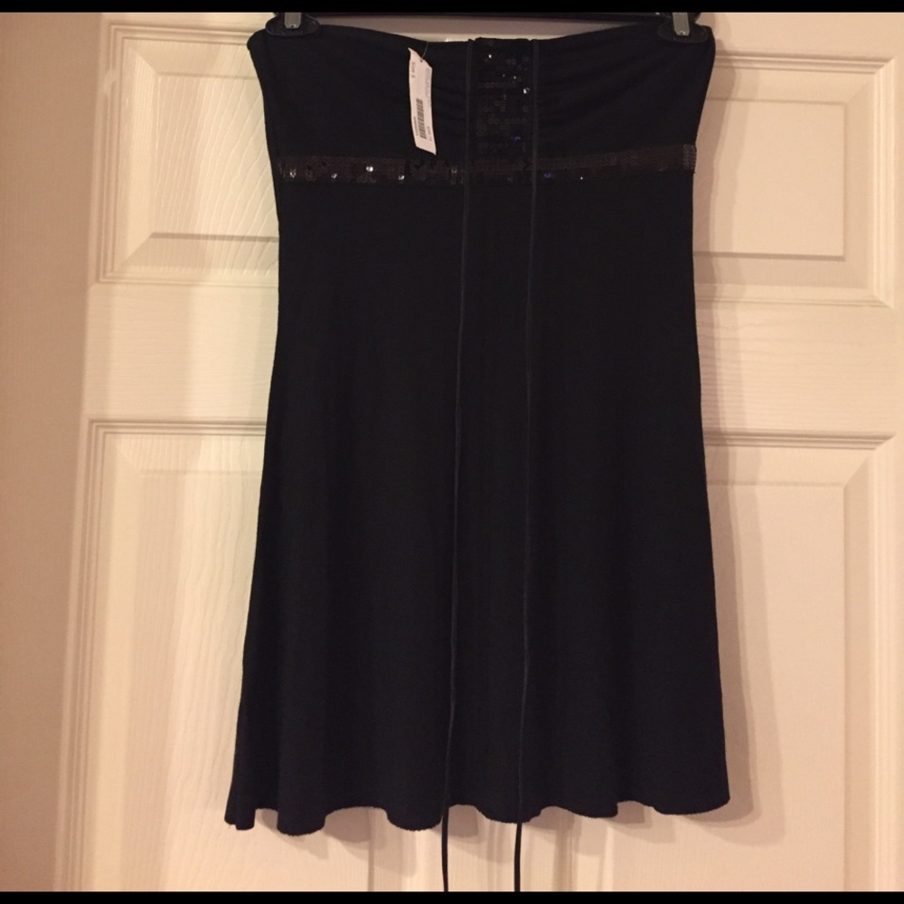 NWT Ticci Tonetto babydoll black sequin tube top