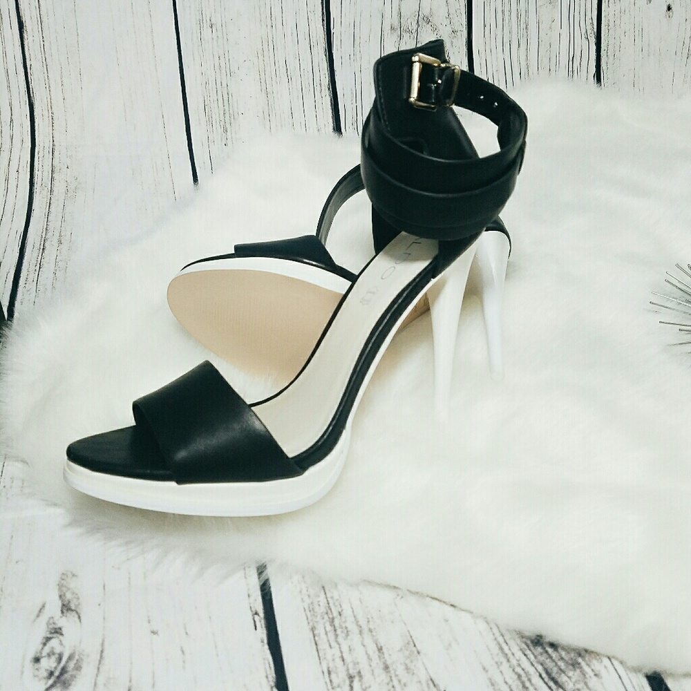 Black and and white strappy sandal from Aldo.