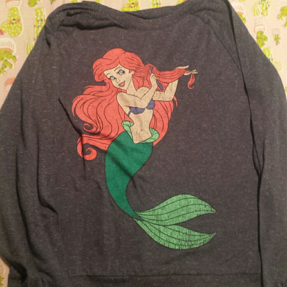 dark grey long sleeve the little Mermaid shirt