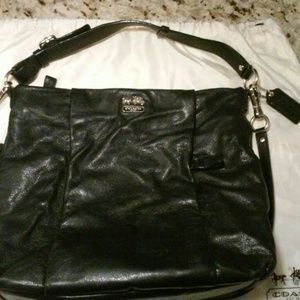 Black leather Coach handbag