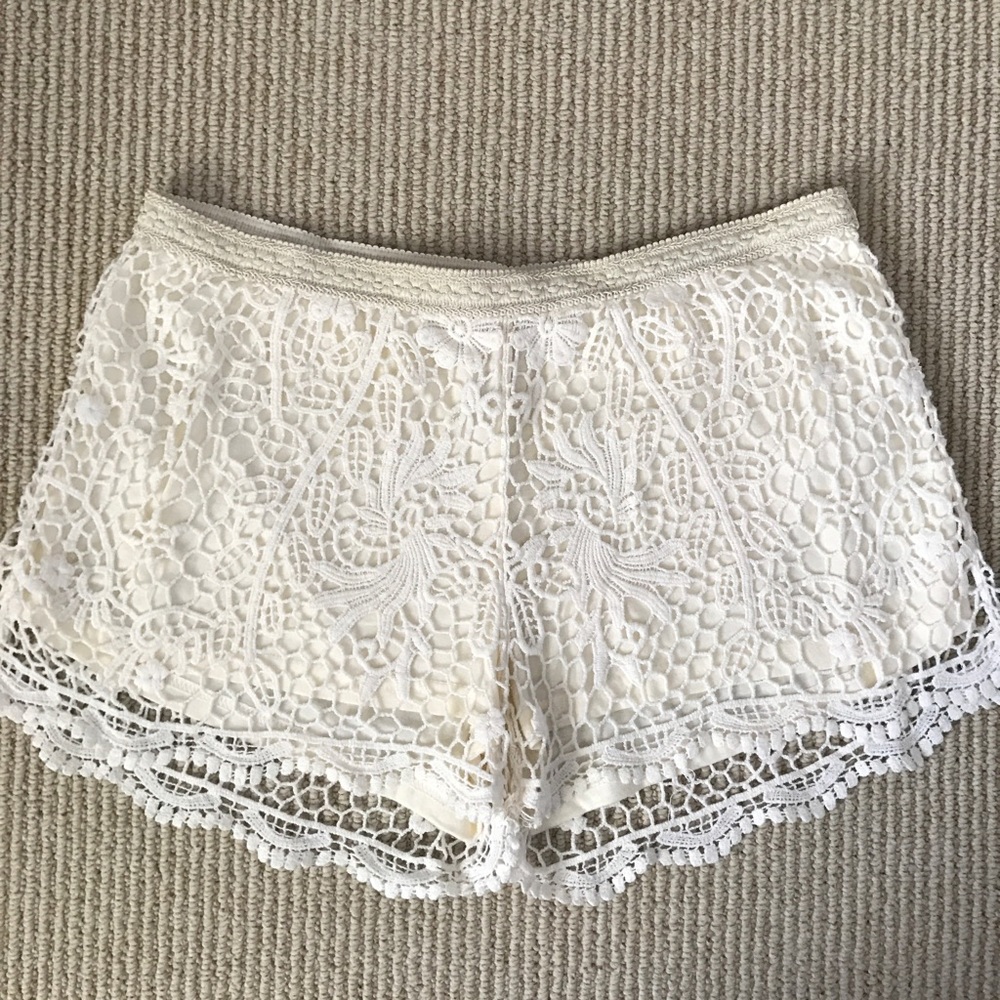 Off White Crochet Shorts