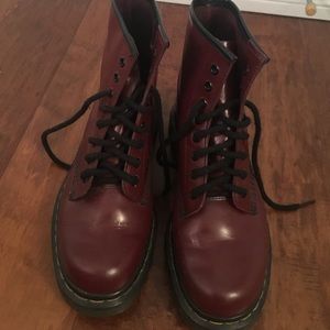 Red Dr. Marten boots