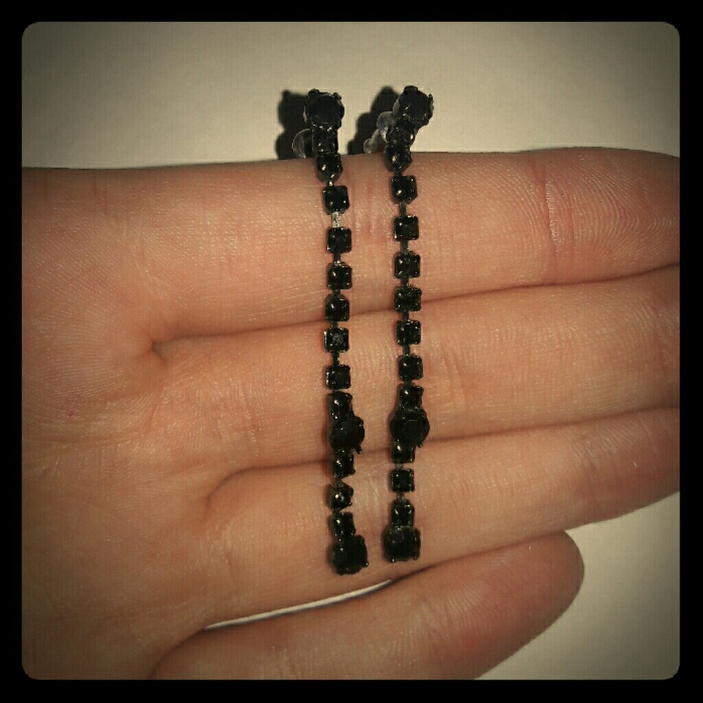 Cute Black Jewel Earrings