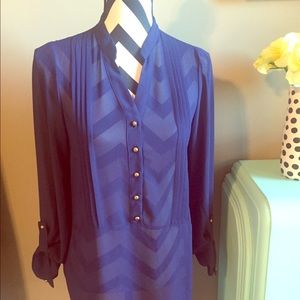 Buttons Navy Blouse