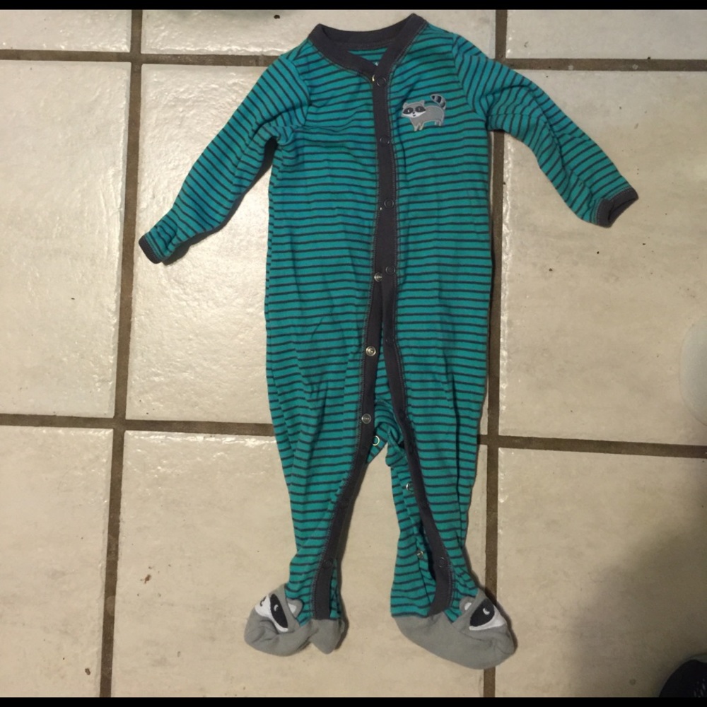 Raccoon Feetie Pajamas