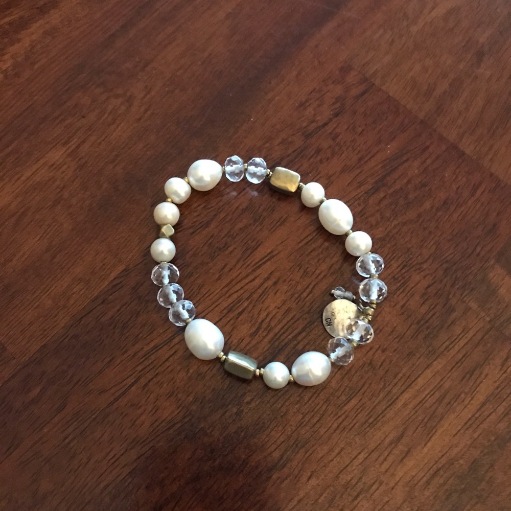 Silpada Bracelet - with glass and white beads